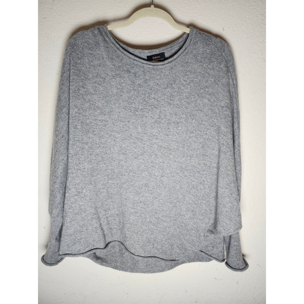 Quince Batwing Sweater Women L/XL Grey Mongolian Cashmere LB33370-STIEC01
